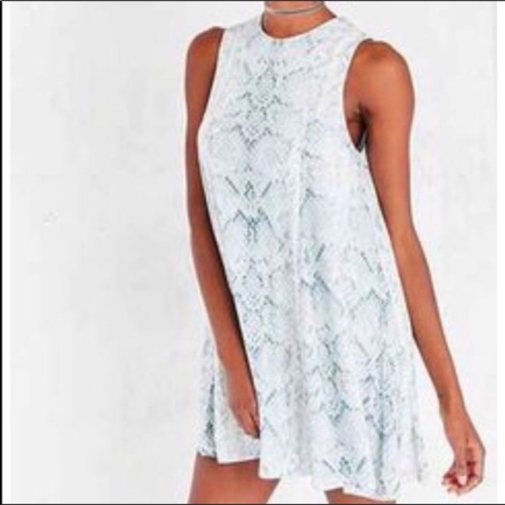 Silence + Noise Navy Snake Print Dress